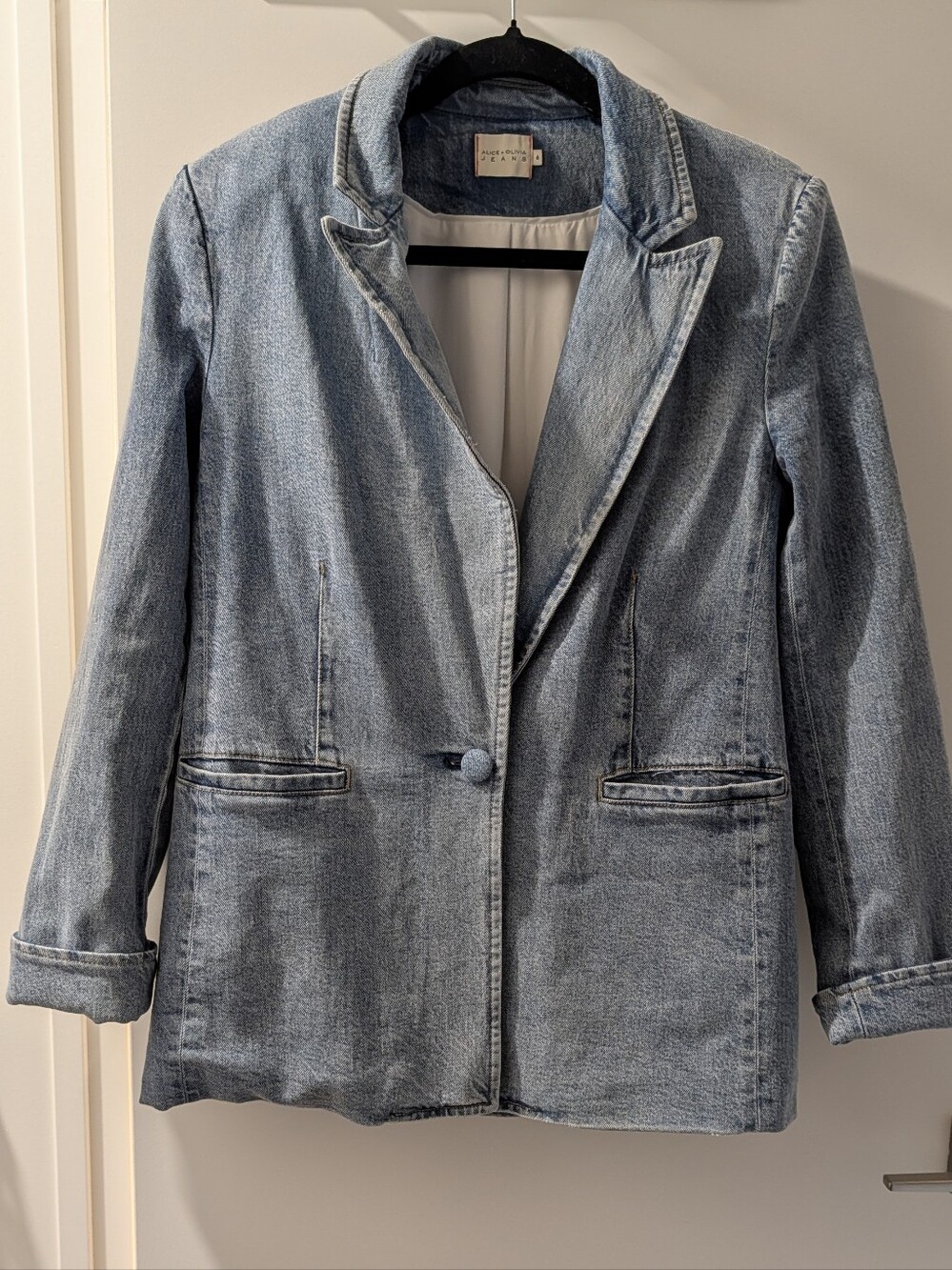 Alice & Olivia Oversized Denim Blazer